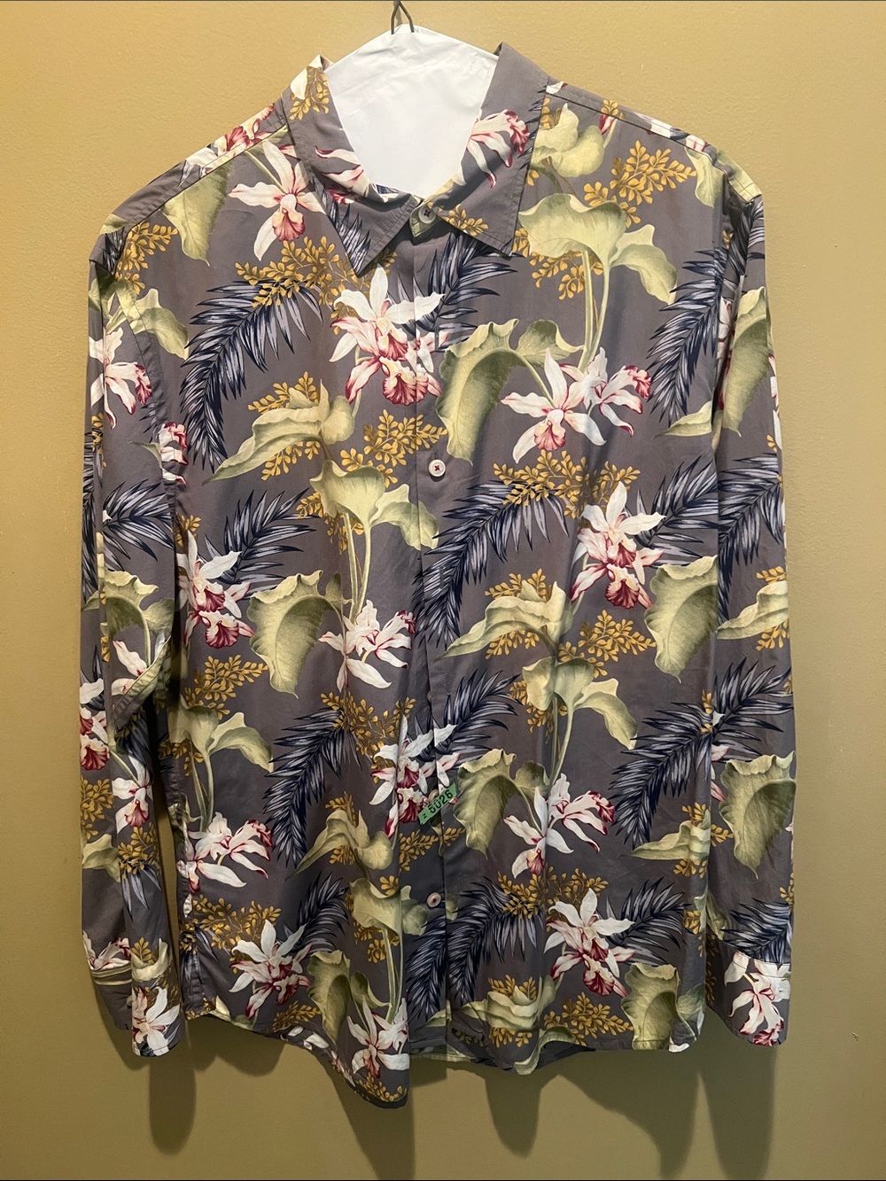 Tommy Bahama Gray Floral Lightweight Shirt Jacket